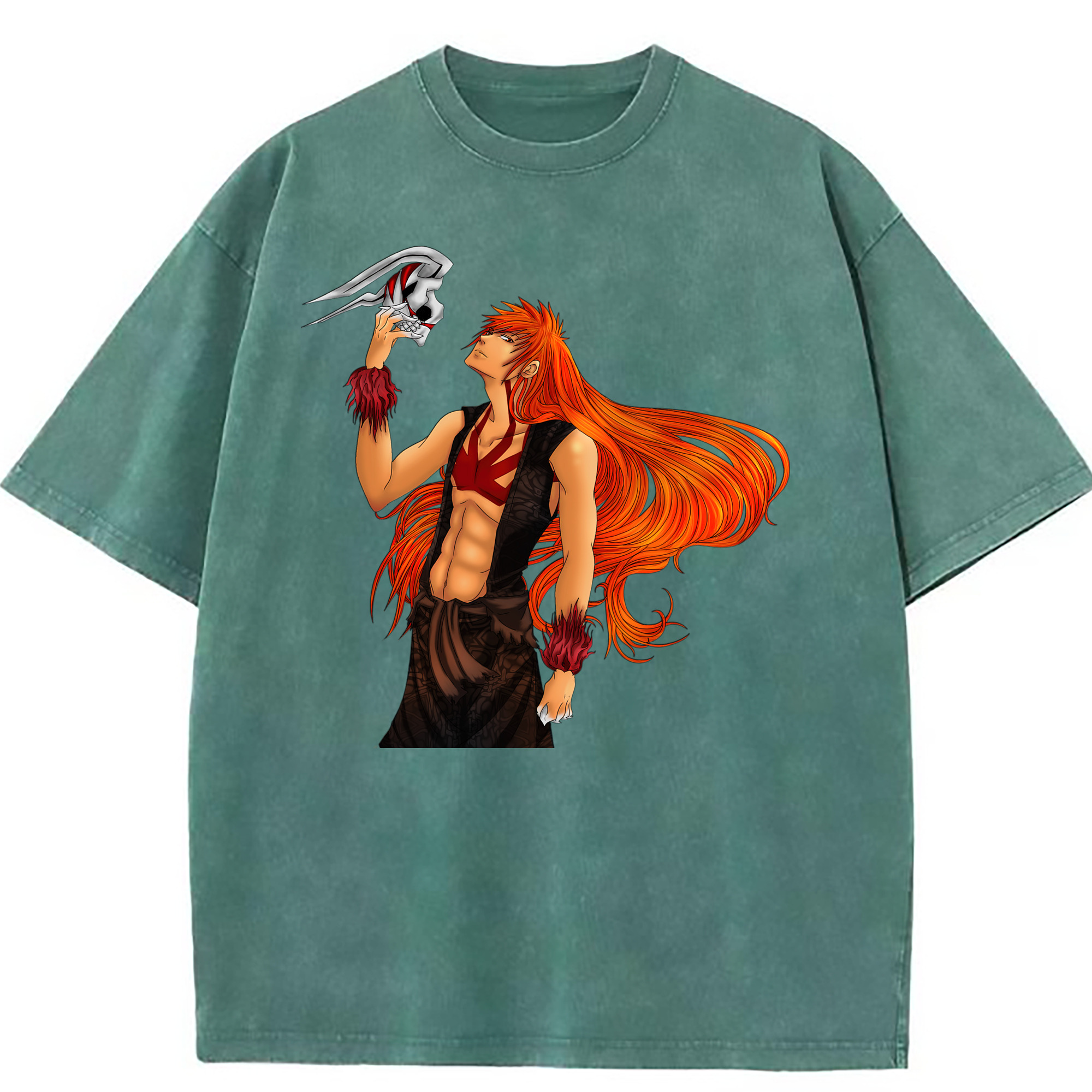 （画像用） ブリーチ 黒崎一護（くろさき いちご）BLEACH Kurosaki Ichigo 綿100% ヴィンテージ風 半袖Tシャツ（フロントプリント）